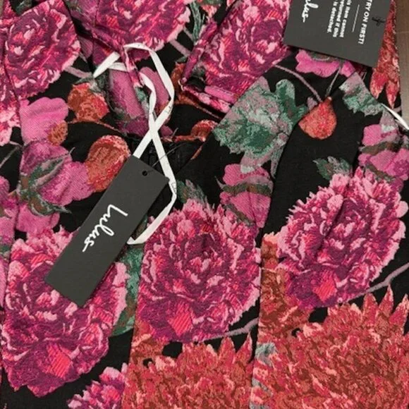 NWT Lulus Bewitching Blooms Black Floral Jacquard Mini Dress with Pockets​ - Picture 6 of 9